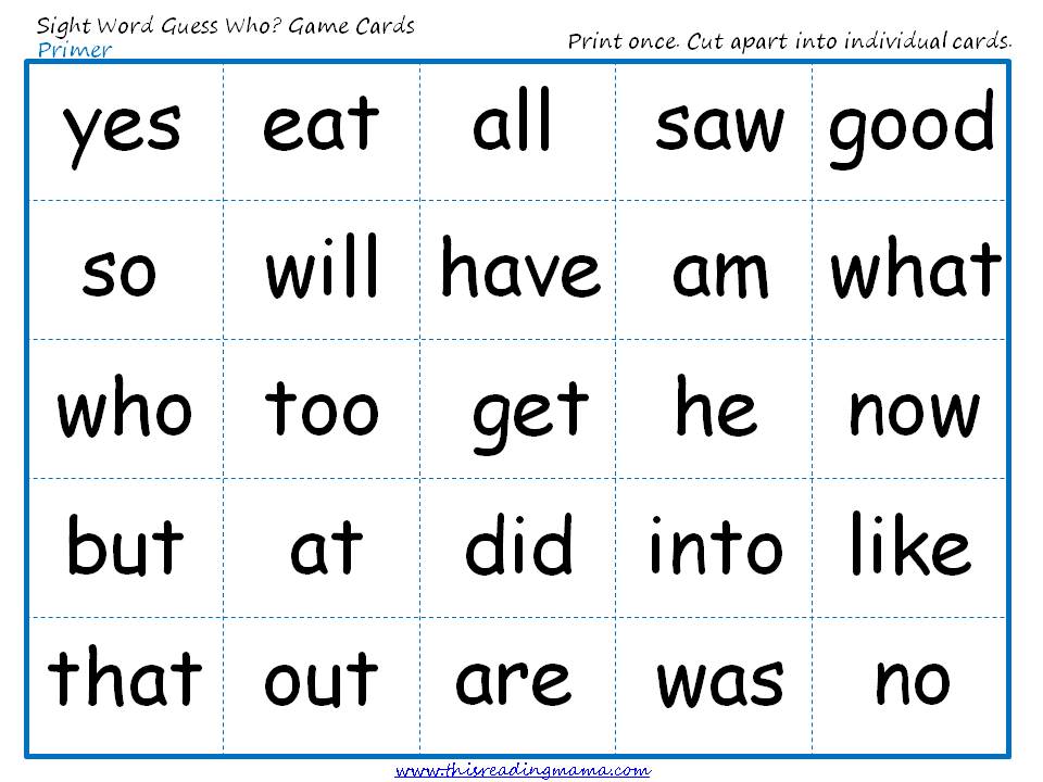 Flash printable  Sight games Cards Printable sight Kindergarten kindergarten word Words