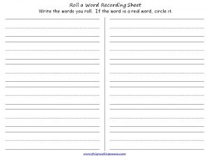 Roll-a-Word et-en-eg Recording Sheet