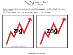 Zig Zag Word Sort {This Reading Mama} Zig Zag Word Sort {This Reading Mama}