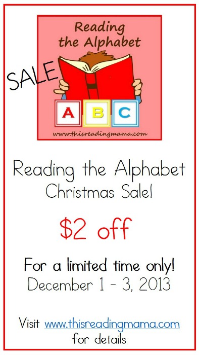 Reading the Alphabet Bundle Pack Christmas Sale | This Reading Mama