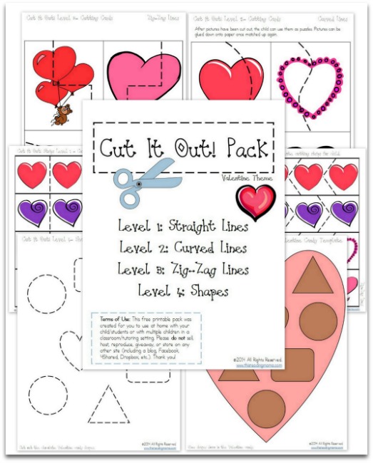 FREE Cutting Practice Pack {Valentine Cut it Out!} | This Reading Mama