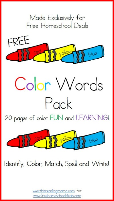 Color Words Printable Poster