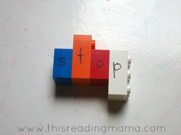 spelling sight words with LEGO Letters