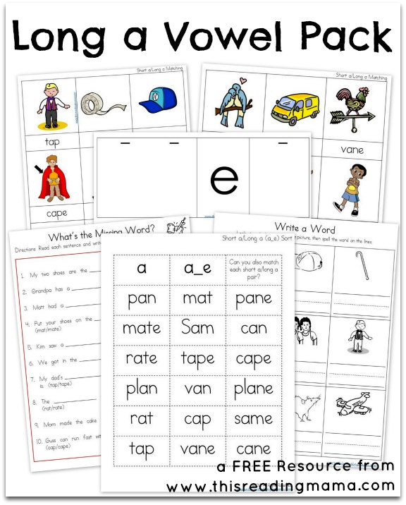 FREE Long A Vowel Pack - This Reading Mama