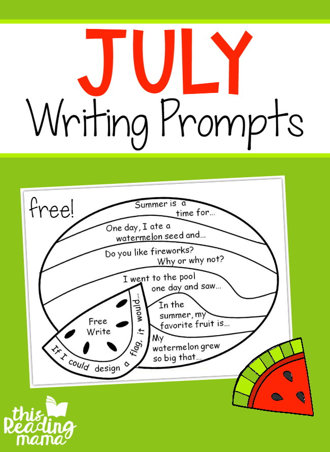 FREE July Writing Prompts - Write and Color - This Reading Mama