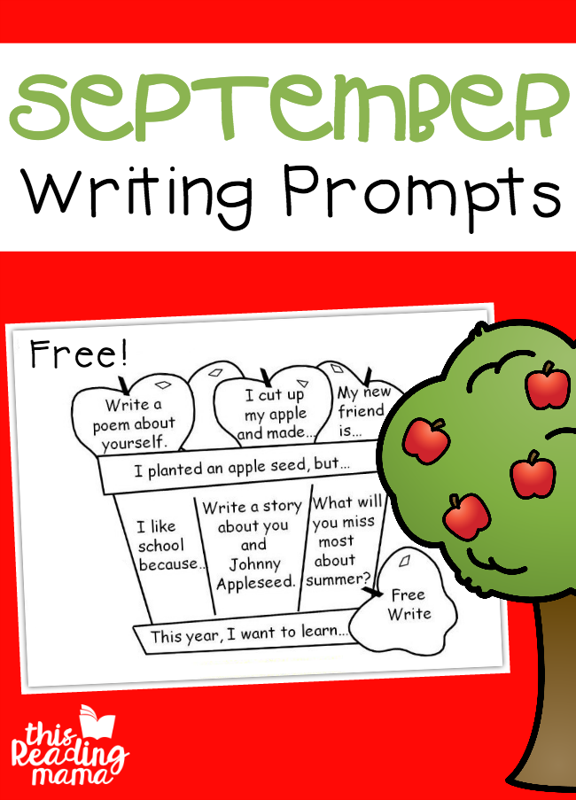 FREE September Writing Prompts - Write and Color - This Reading Mama