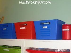 bins for organizing from dollar store