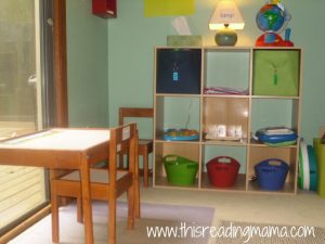 bookshelf for toddler in schoolroom
