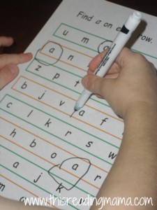 preschool sight word search for a