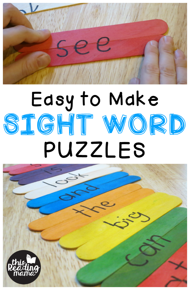 Easy to Make Sight Word Puzzles - This Reading Mama