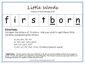 Making Words with FIRSTBORN