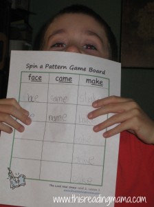 Spin a Pattern Game board