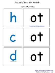 Pocket Chart -OT Word and Picture Match