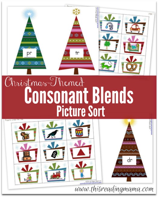 Christmas-Themed Consonant Blends Picture Sort {FREE} - This Reading Mama
