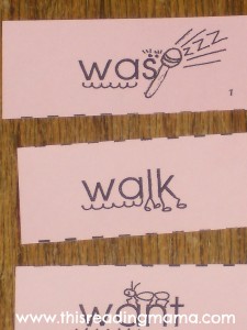 photo of mnemonic cues for wa- sight words