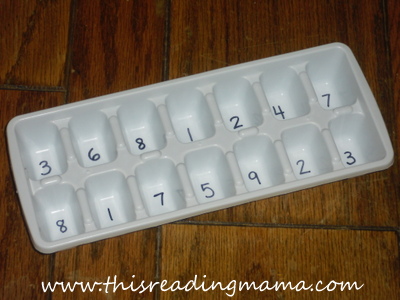 adding numbers to ice tray