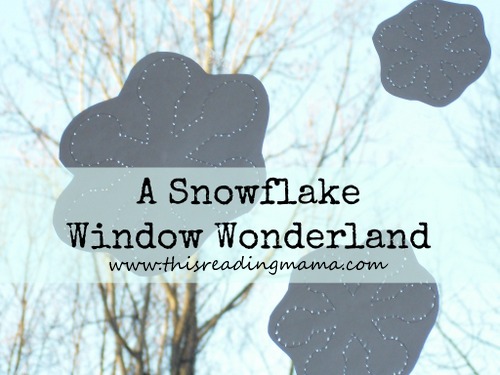 A Snowflake Window Wonderland: A Fine Motor Craft with Poke Pages {This Reading Mama}