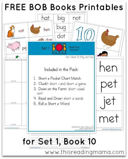 FREE BOB Books Printables for Set 1-Book10 This Reading Mama