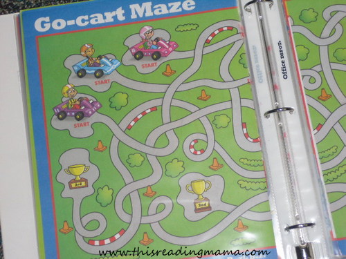 photo of reworking mazes and puzzles in a plastic sleeve protector