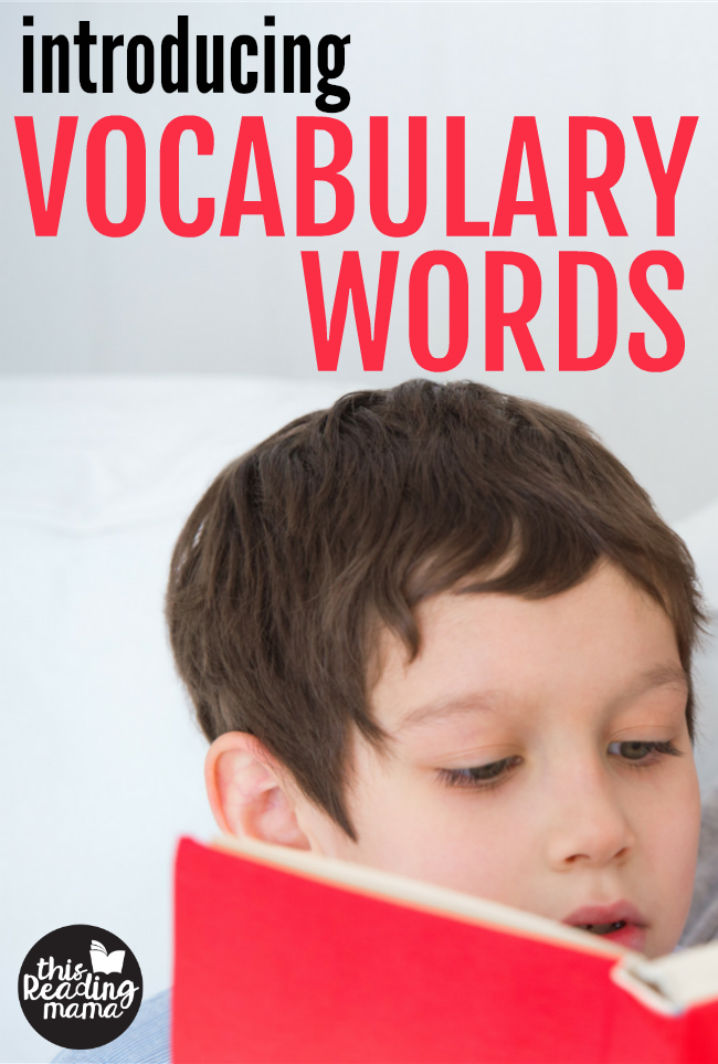Introducing Vocabulary Words - Before They Read Part 2 - This Reading Mama