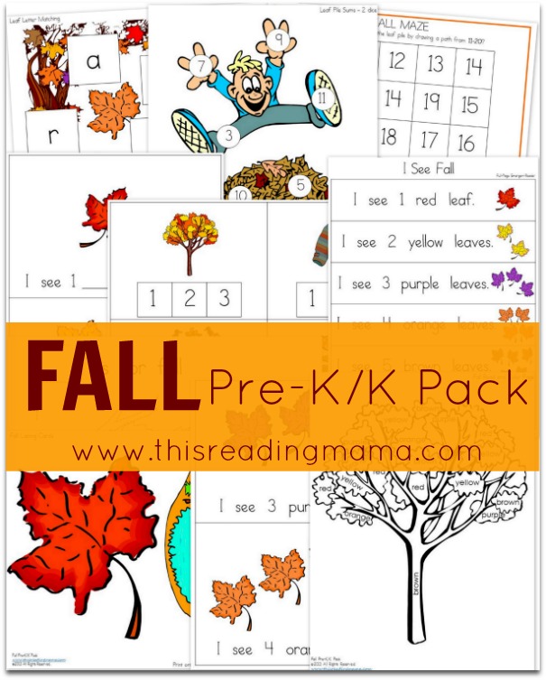 FREE Fall Pre-K-K Pack - This Reading Mama