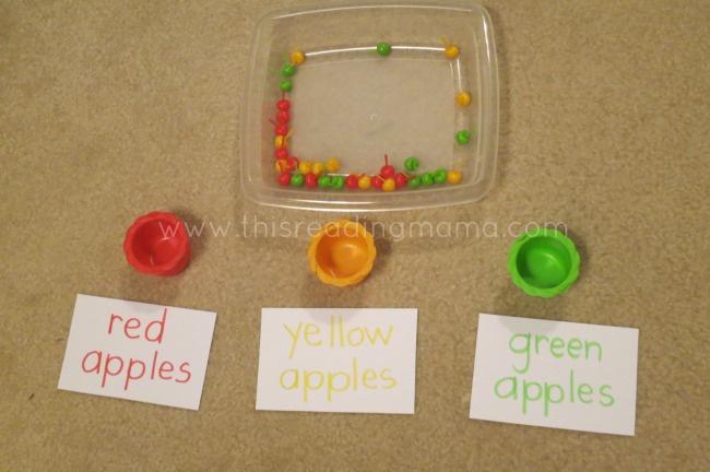Using Hi Ho Cherry-O pieces to sort by color | This Reading Mama