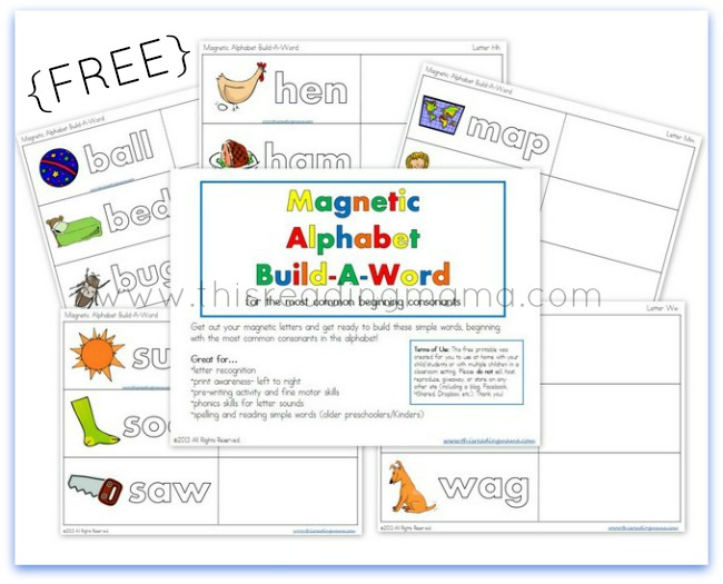 FREE Magnetic Alphabet Build-a-Word for PreK/K | This Reading Mama