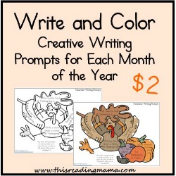 Write and Color ~ Creative Writing Prompts for Each Month of the Year | This Reading Mama