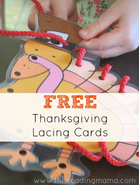 Free Thanksgiving Lacing Cards | This Reading Mama