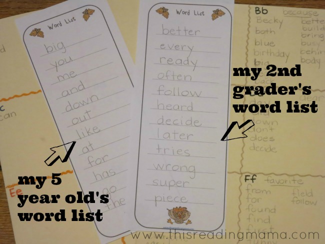 print off and write a spelling list specific for each player | This Reading Mama