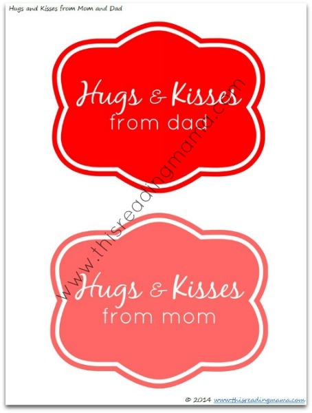 FREE Hugs and Kisses Labels for Dads and Moms | This Reading Mama