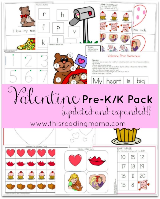 FREE Valentine Pre-K/K Pack {Updated and Expanded!} | This Reading Mama