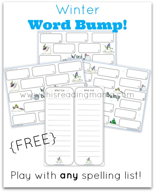 FREE Winter Word Bump Spelling Game | This Reading Mama