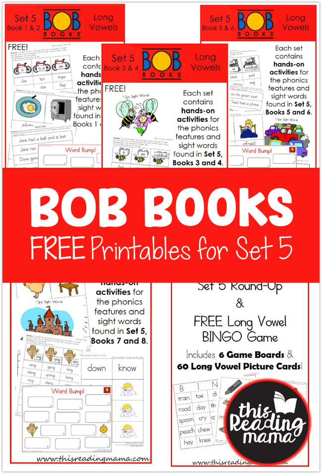 Free BOB Books Printables for Set 5 - This Reading Mama