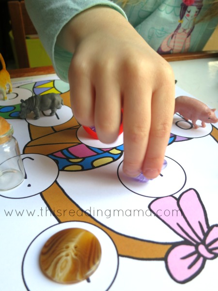 matching beginning letter sounds game for Easter