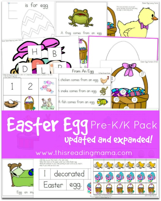 Updated Easter Egg Pre-K/K Pack | This Reading Mama