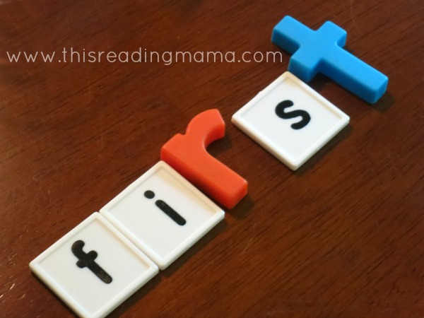 spelling words from letters tiles and magnetic letters