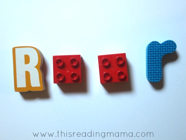 matching upper and lower case with LEGO bricks