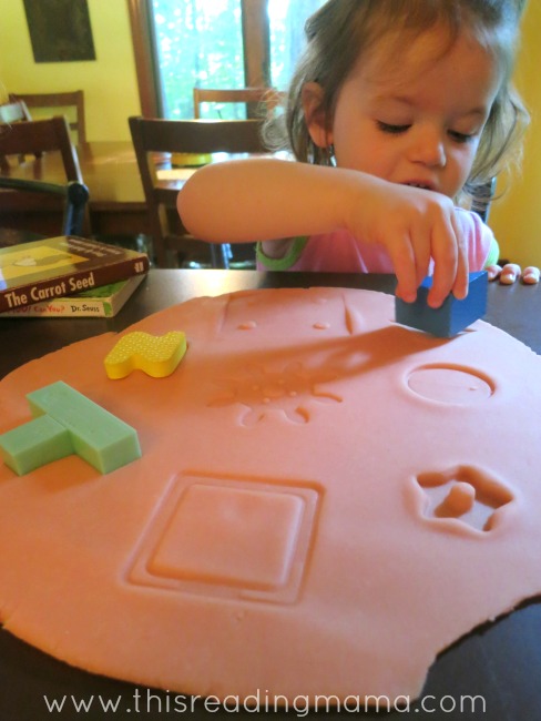 working puzzles with playdough
