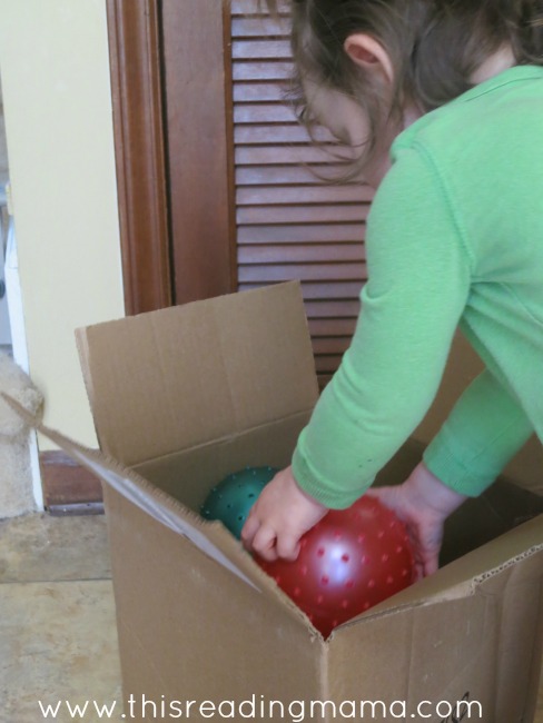 creative toddler play with a big box