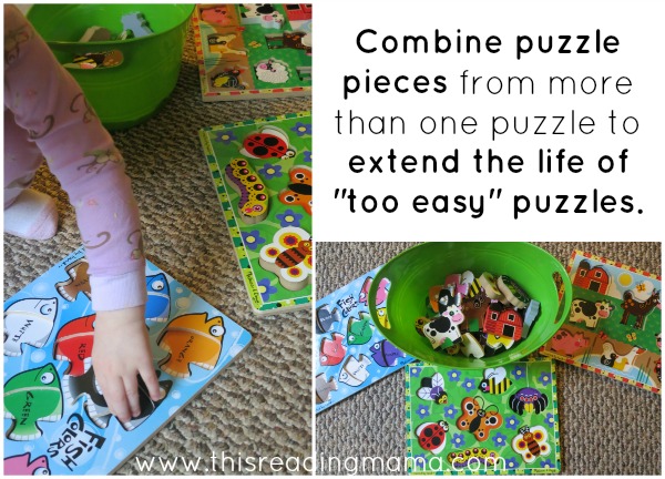 extend the life of puzzles that are too easy for toddlers