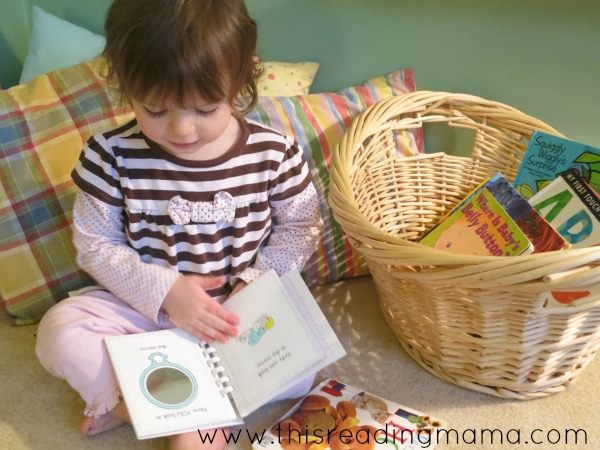 give toddlers their own bin of books
