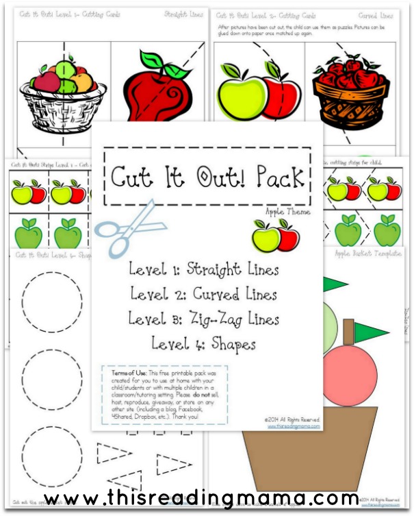 FREE Apple Cut it Out Pack from This Reading Mama