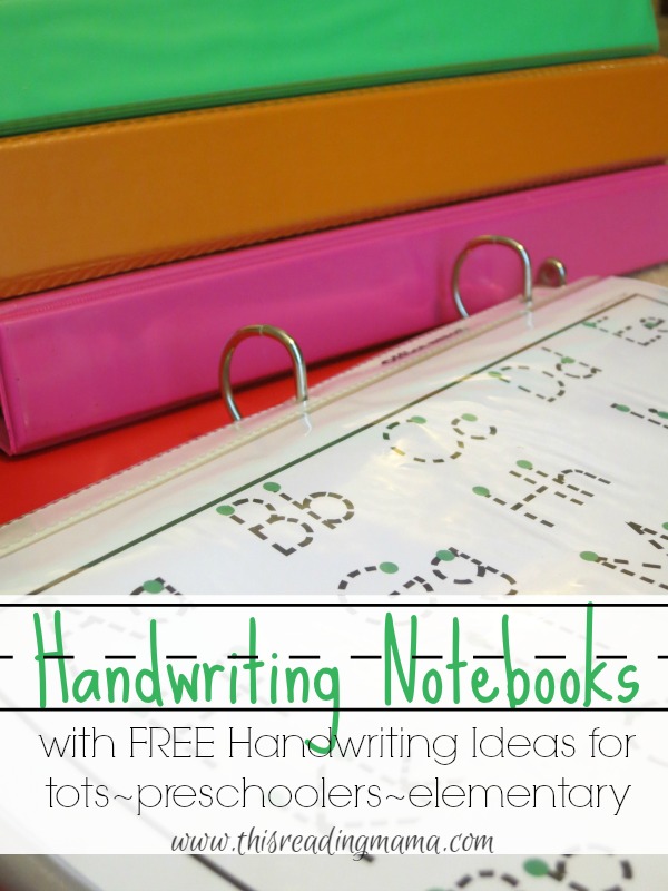 Handwriting Notebooks ~ FREE Resources for tots-preschoolers-elementary