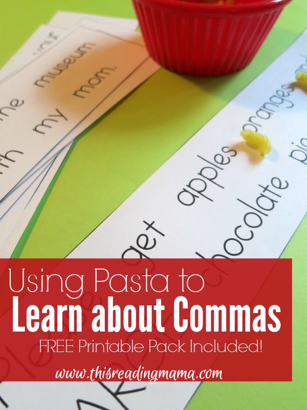Using Pasta to Learn about Commas - This Reading Mama