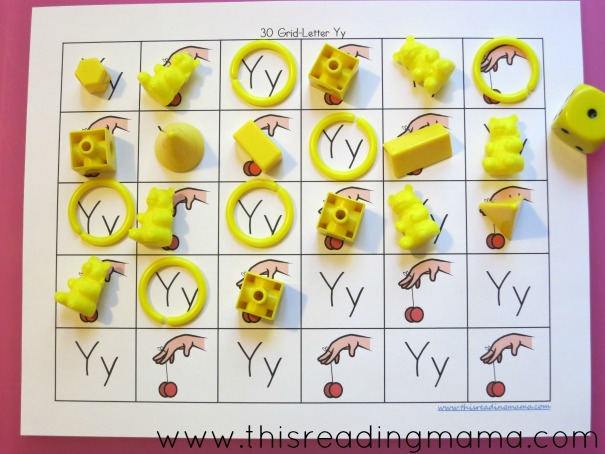 alphabet grid games y is for yellow