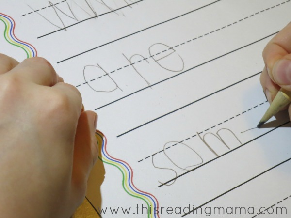 writing spelling words after using wikki stix