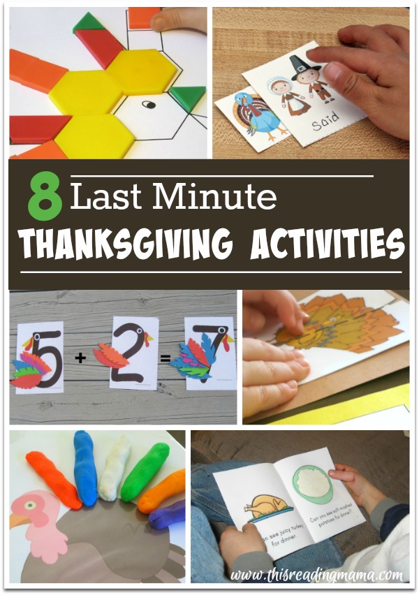 8 Last Minute Thanksgiving Activities - This Reading Mama