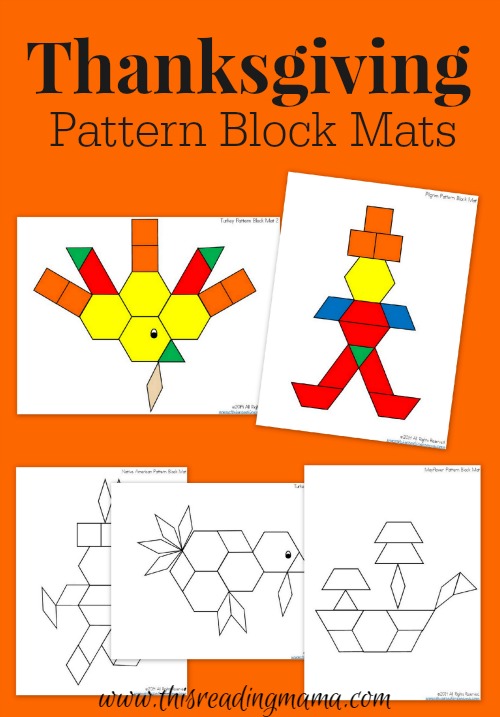 FREE Thanksgiving Pattern Block Mats | This Reading Mama