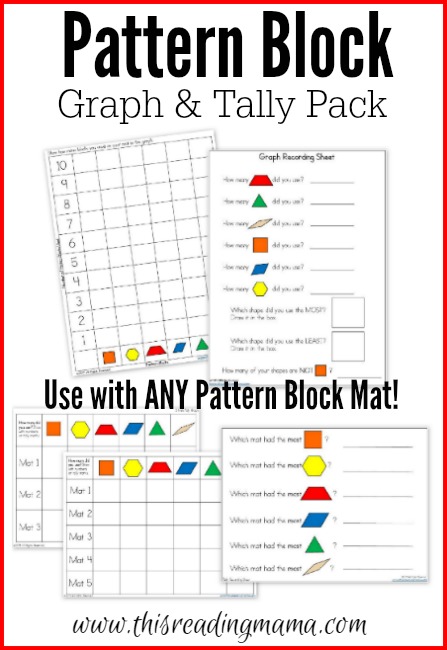 Pattern Block Graph and Tally Pack FREE